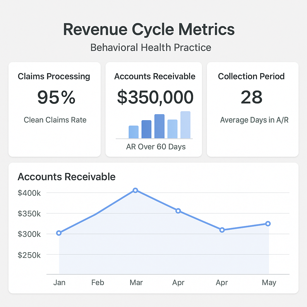 A clean dashboard interface displaying key revenue